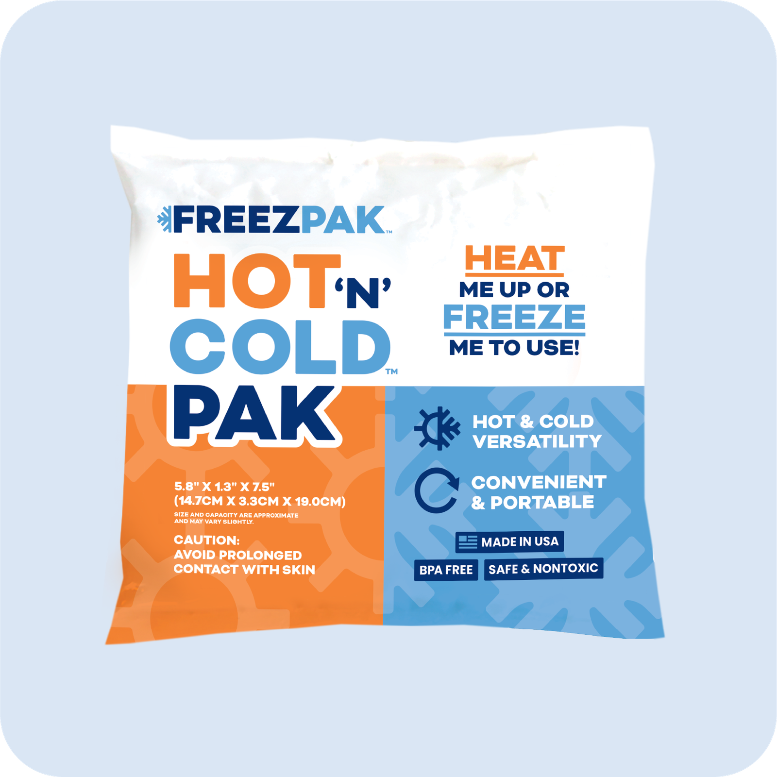 FREEZ PAK Hot 'N' Cold Pak Reusable Hot/Cold Pack, 1.25 lb